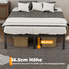 SWANEW Bettgestell 140 x 200 cm, Klappbett Metallbett Doppelbett