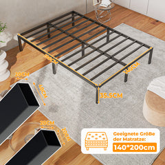 SWANEW Bettgestell 140 x 200 cm, Klappbett Metallbett Doppelbett