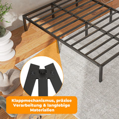 SWANEW Bettgestell 140 x 200 cm, Klappbett Metallbett Doppelbett