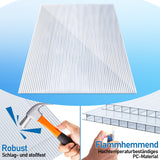 SWANEW 14x Polycarbonat Hohlkammerstegplatte Doppelstegplatte UV-beständigen Stegplatte Gewächshausplatte Für Gewächshaus Gartenbau Carports 60.5 x 121cm, 4mm | 10,25 m², Transparent