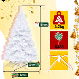 SWANEW Künstlicher Weihnachtsbaum, PVC Schwer Entflammbar, mit ständer, Weihnachtsdeko