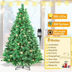 SWANEW Künstlicher Weihnachtsbaum mit Beleuchtung, PVC Automatischer Christbaum, künstlich Tannenbaum