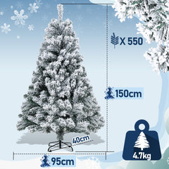 SWANEW Künstlicher Weihnachtsbaum mit Schnee, Automatischer künstlich Tannenbaum, Klapp-Schirmsystem