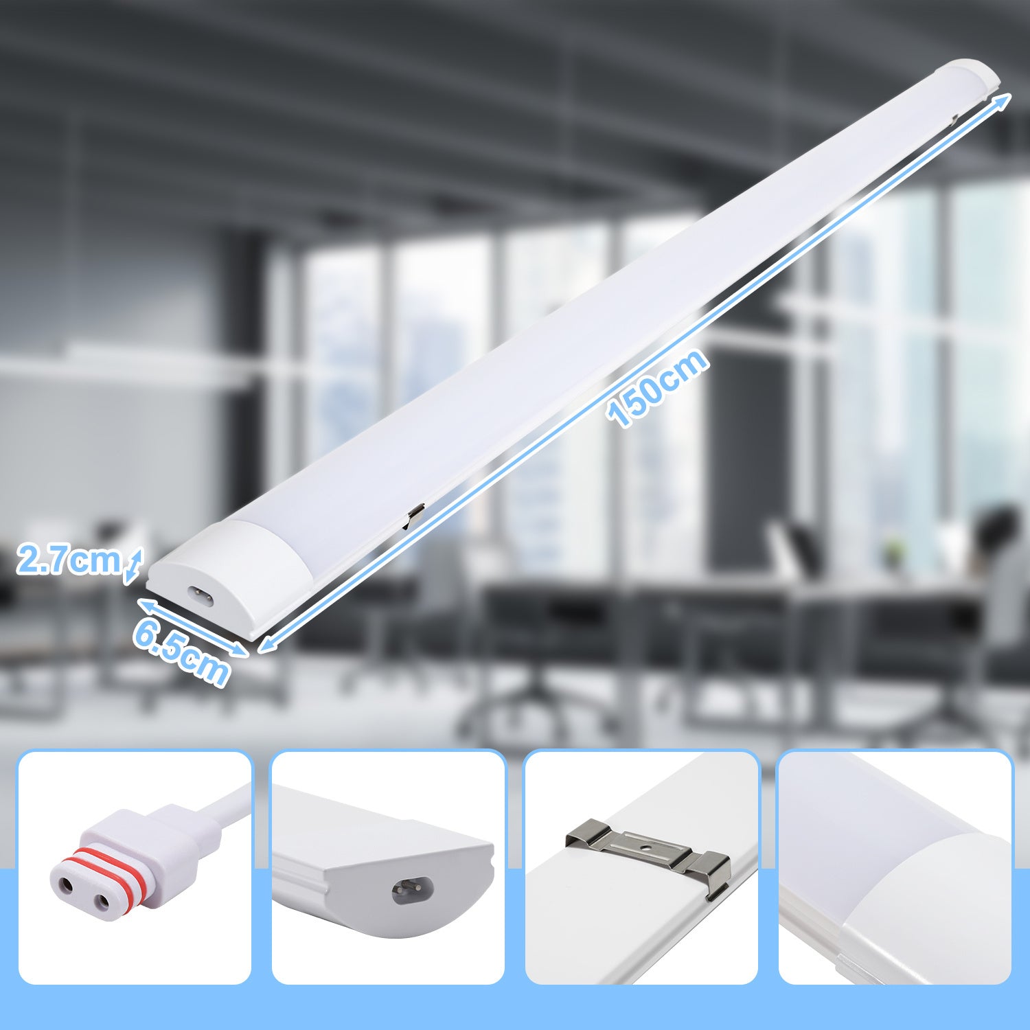 SWANEW LED Feuchtraumleuchte 18W/36W/48W, IP65 Wasserfest Led Röhre Werkstattlampe 4000K Neutralweiß, Wannenleuchte