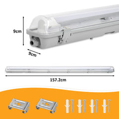 SWANEW LED Feuchtraumleuchte 18W/24W, Wannenleuchte 4000K Neutralweiß, T8 LED Röhre, Feuchtraumlampe IP65 Wasserfest Röhrenlampe, Werkstattlampe