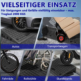 SWANEW Bordsteinrampe Gummi, Auffahrrampe, 2 Stück 10cm Hoch, Schwellenrampe mit Griff