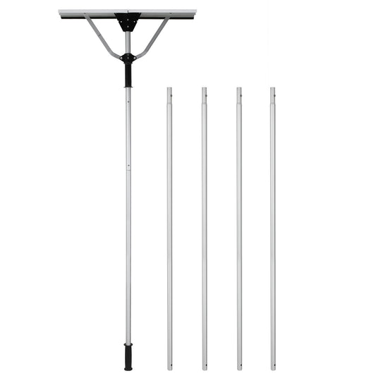 SWANEW Photovoltaik Schneeschieber, Aluminium Schneeschaufel, Dachräumer, 196-636cm