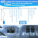 SWANEW LED Eisregen lichterkette, 5m/10m/15m LED Lichtervorhang, IP44 Außen weihnachtsbeleuchtung