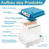 SWANEW 36 Eier Brutmaschine Vollautomatisch, Brutautomat Vollautomatisch Hühner mit Feuchtigkeitsüberwachung und Automatischer Eierrotation