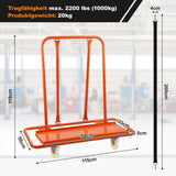 SWANEW Plattenwagen, bis 1000kg, Transportwagen, Plattentransporter, 4 Lenkrollen mit Bremse