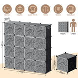SWANEW DIY Kleiderschrank, 12/16/20 Würfel, Regalsystem, Offen Kunststoff Garderobe, Steckregal