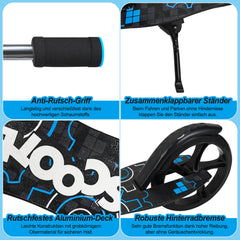 Kinderscooter Aluminium mit 205 mm Rädern & 3-fach höhenverstellbar