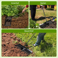 SWANEW Rasen rakel, Rasenschieber, Flächenebner,  Wiese Rechen, 75cmx25cm