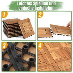 SWANEW Terrassenfliesen, Holzfliesen, Balkonfliesen, Rutschfest