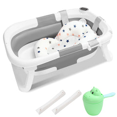 SWANEW 50L Baby Badewanne, Faltbare babywanne mit Anti Stütze, baby wanne mit Echtzeit-Temperaturmessung, Badewanneneinsatz Baby-Badewanne, für Babys 0-6 Jahre