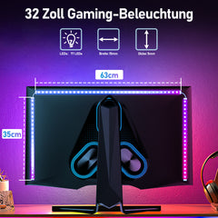 Neon LED Strip RGBIC Gaming PC Monitor Hintergrundbeleuchtung