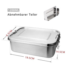 SWANEW Edelstahl Brotdose auslaufsicher Lunchbox Metall Dichte Bento Box Fassungsvermögen mit Fächern