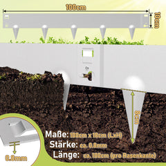 SWANEW Rasenkante Metall, Mähkante, Beetumrandungen mit Dornen, Beeteinfassung,15cm/18cm