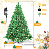 SWANEW Künstlicher Weihnachtsbaum mit Beleuchtung, PVC Automatischer Christbaum, künstlich Tannenbaum