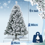 SWANEW Künstlicher Weihnachtsbaum mit Schnee, Automatischer künstlich Tannenbaum, Klapp-Schirmsystem
