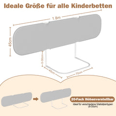 SWANEW Bettgitter Rausfallschutz Klappbar, 120/150/180cm, Höhenverstellbar, Bettschutzgitter, Tragbar Kinderbettgitter