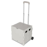 SWANEW Einkaufstrolley Klappbar, Transport Trolley, mit neigbarer Teleskopgriff & Deckel 45L/50L