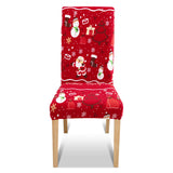 SWANEW Weihnachtliche Stuhlhussen 6/12er Set, Elastische Universelle Stuhlbezüge