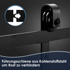 SWANEW Schiebetürsystem Schiebetürbeschlag Set Diamant Laufschiene für Schiebetüren 0,9M Track Rail Länge Holz-Gewichtskapazität 150kg Schiebetür Schiene Set Glasschiebetür Komplettset