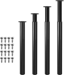 SWANEW 4er Set Tischbeine Metall,Schwarz Tischfuß Höhenverstellbar 710-1100mm, Tischfuss für möbel mit Schrauben, | Belastbar bis 200KG, für Sofa Möbelfüße Schreibtisch tischfüße