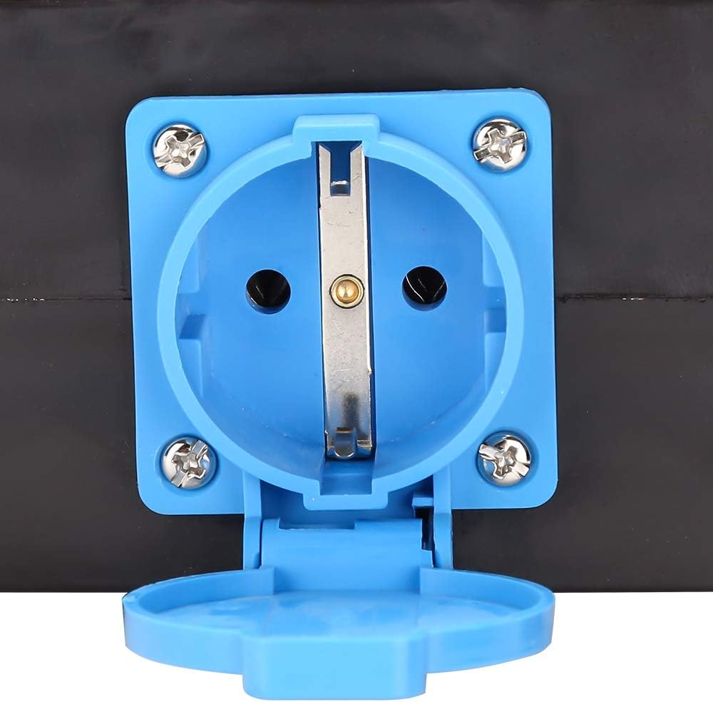 SWANEW Baustromverteiler, CEE 400V/16A+3 x 230V Kraftstrom Starkstrom Verteiler, Schutzkontaktsteckdosen Industrie Stromverteiler, 5 Polig IP44, Mit Sicherheitsklappdeckeln