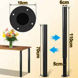 SWANEW 4er Set Tischbeine Metall,Schwarz Tischfuß Höhenverstellbar 710-1100mm, Tischfuss für möbel mit Schrauben, | Belastbar bis 200KG, für Sofa Möbelfüße Schreibtisch tischfüße
