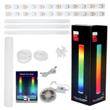 SWANEW LED RGB Stehlampe Dimmbar, LED Lichtsäule Höhe ca. 104cm, Standleuchte Smart Stehleuchte mit APP Steuerung [Energieklasse F]
