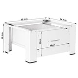 SWANEW Waschmaschinen Untergestell - Waschmaschine Sockel mit integrierter Schublade, verstellbares Podest, 62.5x54.5x32.5cm