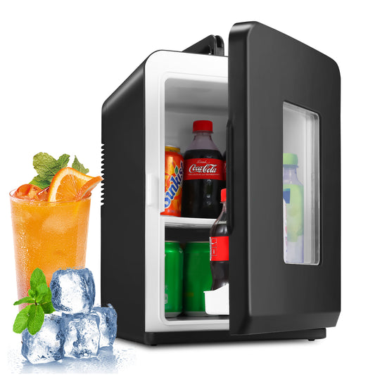 SWANEW 2in1 Mini Kühlschrank Kühlbox 15L, Tragbarer Kühl- und Heizkühlschrank mit 220V AC/12V DC für den Auto- und Heimgebrauch [Energieklasse F]