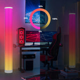 SWANEW LED RGB Stehlampe Dimmbar, LED Lichtsäule Höhe ca. 104cm, Standleuchte Smart Stehleuchte mit APP Steuerung [Energieklasse F]