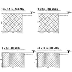 SWANEW LED Lichternetz Außen LED Lichtervorhang Lichterkette Netzlicht mit 8 Modi,  Memory-Funktion, IP44 Wasserdicht [Energieklasse G]