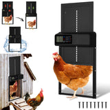 SWANEW Automatische Hühnerklappe, Hühnertür Automatischer Türöffner, Elektrische Hühnerklappe, mit Wasserdicht Großes Display, Timer