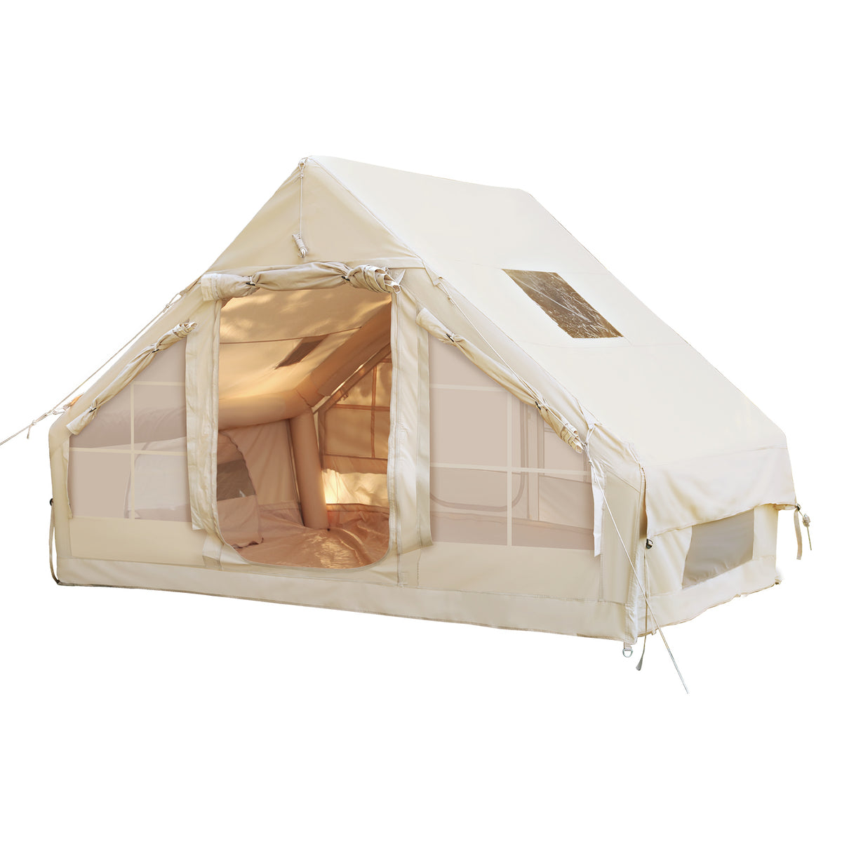 SWANEW Aufblasbares Zelt, Campingzelt, Familienzelt mit Fenster und Tür, 6.3㎡/12㎡