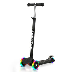 SWANEW Kinderroller Funscooter Tretroller Kickroller 3-Rad-Kinderroller LED-bis 50kg belastbar, Höhenverstellbar