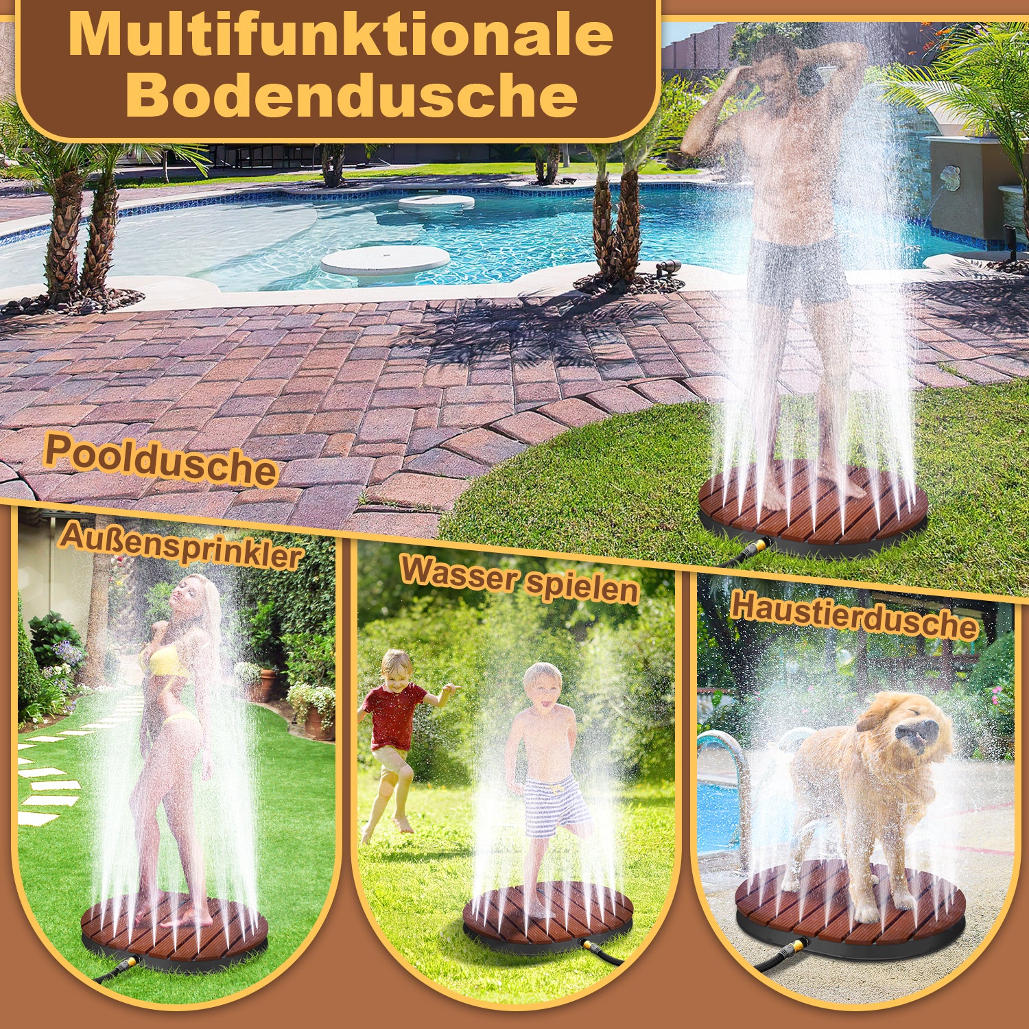 Bodendusche, Gartendusche