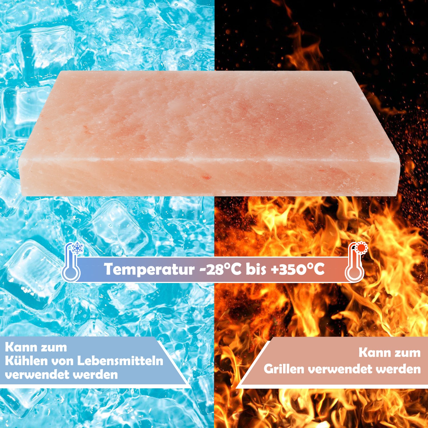 Salzstein zum Grillen 20x30x3cm