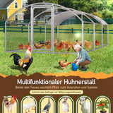 SWANEW Hühnerstall, 3x6x2m Kuppel Dach Hühnerhaus Freilaufgehege, Tiergehege