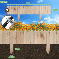 SWANEW Rasenkante Holz, Beetumrandung, Steckzaun, Gartenpalisade