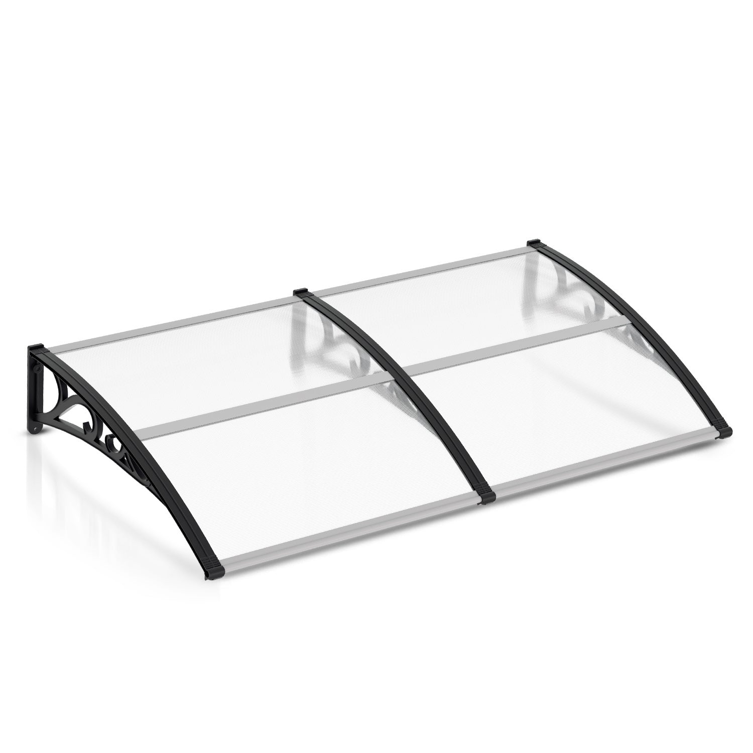 SWANEW Vordach für Haustür, 5 mm Überdachung, Transparentes Pultbogenvordach, Polycarbonat Pultvordach, Türdach für draußen