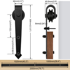 SWANEW Schiebetürbeschlag Komplettset - Schiebetürsystem für Holztüren und Falttüren Laufschiene-Schiene