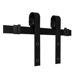 SWANEW Schiebetürbeschlag Schiebetürsystem Zubehörteil HolzSchiebetür Set mit Laufrollen und Schiene für schiebetür Zubehör Kohlenstoffstahl