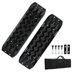 SWANEW 2 Stücke Anfahrhilfe mit Aufbewahrungstasche und Installationstool, Sand/Schlamm/Schnee Recovery Board Offroad Tracks,10T Last, Reifenleiter
