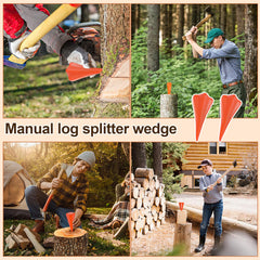 SWANEW Spaltkeil, Holz-Spaltgranate aus Carbon-Stahl 17cm Ø 7,4cm Keil Holzspaltkeil, Fällkeil Scheitkeil Drehkeil Spaltwerkzeug Keil