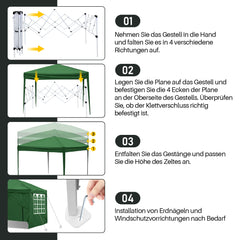 SWANEW Faltpavillon, UV-Schutz Pop Up Pavillon, Partyzelt, 3x3m, Wasserdicht