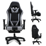 SWANEW Bürostuhl Gaming Stuhl, Ergonomischer Computerstuhl, Gaming Chair mit Fußstütze, Lendenkissen und Kopfkissen, 150 kg Belastbarkeit